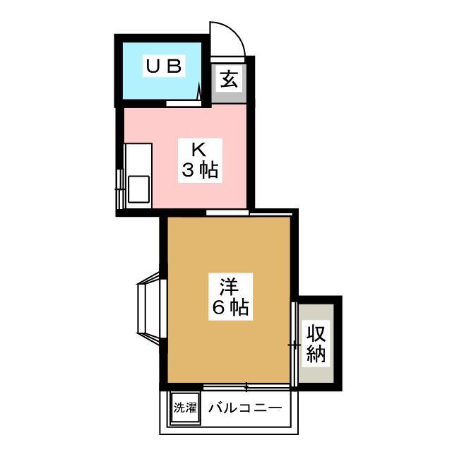ラシェールメゾン(1K/2階)の間取り写真