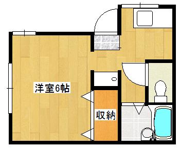 コスモハウスB(1K/1階)の間取り写真