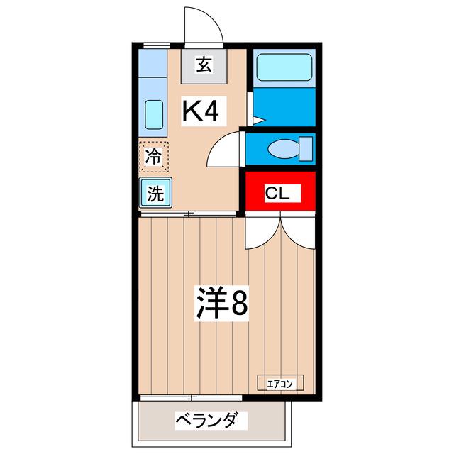 ボストン館(1K/2階)の間取り写真