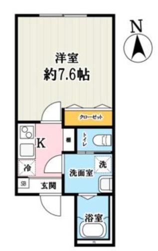キャメル小手指2(1K/3階)の間取り写真