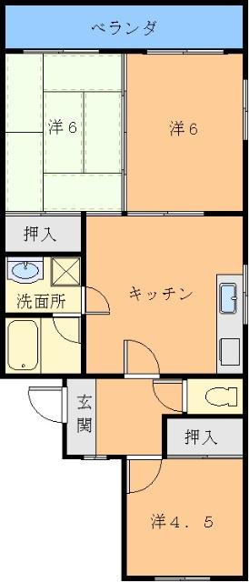 スターマンション(3DK/3階)の間取り写真
