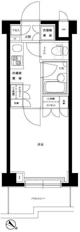ルーブル目黒不動前(1K/5階)の間取り写真
