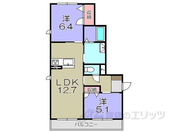 MAISON DE CASCADE(2LDK/2階)の間取り写真