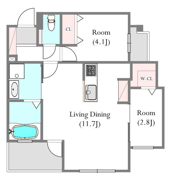 CASA VISTA UEBARU(2LDK/5階)の間取り写真