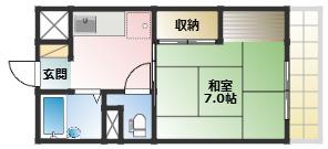 アシストプリンス青森(1K/1階)の間取り写真
