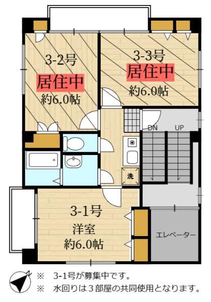春日ビル(1K/3階)の間取り写真