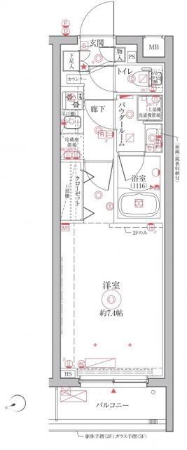クレイシアIDZ祐天寺II(1K/3階)の間取り写真