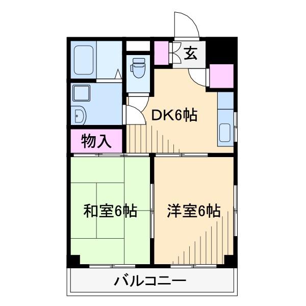 サンヒルズC(2DK/3階)の間取り写真