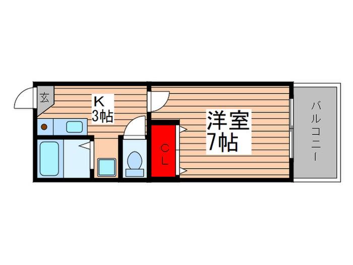 長谷ビルマンション二十世紀(1K/4階)の間取り写真