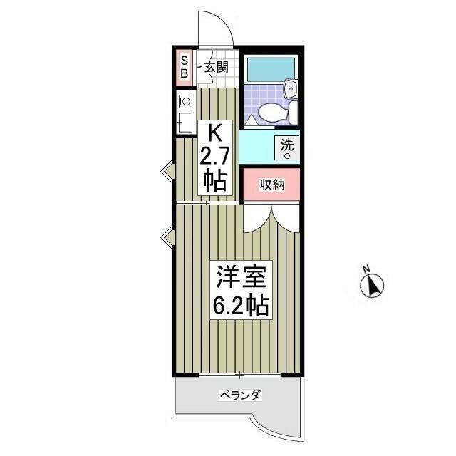 パールハイツ東八幡(1K/3階)の間取り写真