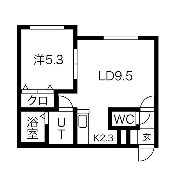 サンテラス星置 東(1LDK/3階)の間取り写真