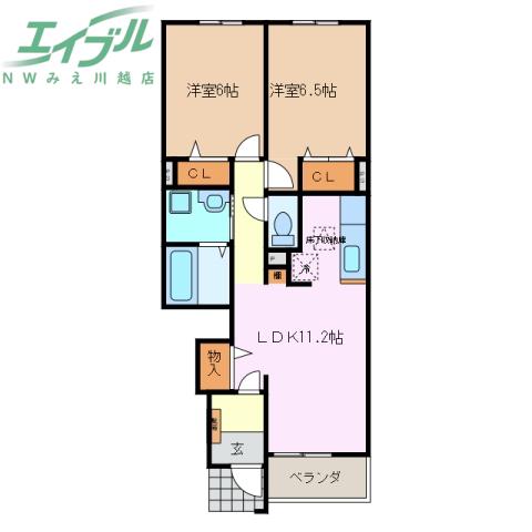 ブリッサ II(2LDK/1階)の間取り写真