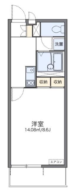 レオネクストリモーネV(1K/3階)の間取り写真