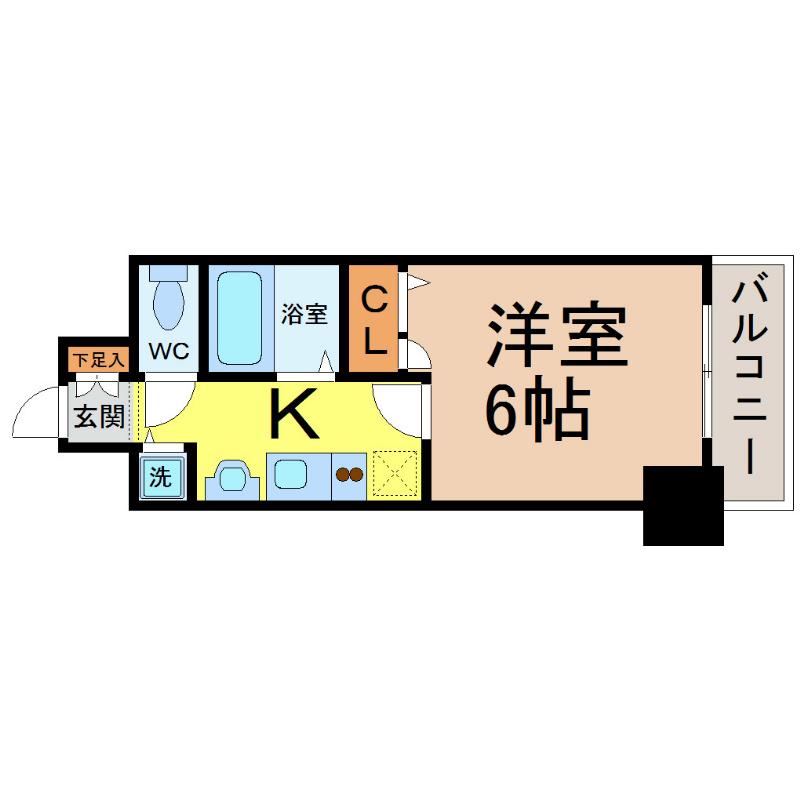 プレサンス名古屋STATIONビーフレックス(1K/11階)の間取り写真