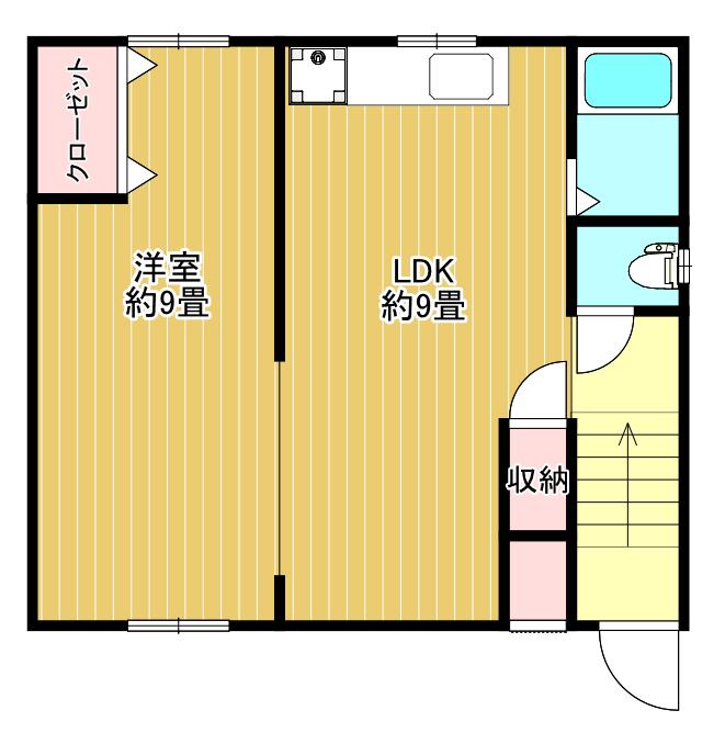 千鳥マンション(1LDK/1階)の間取り写真