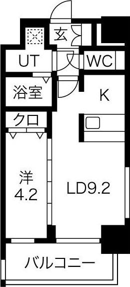 ファステート名古屋ラプソディ(1LDK/10階)の間取り写真