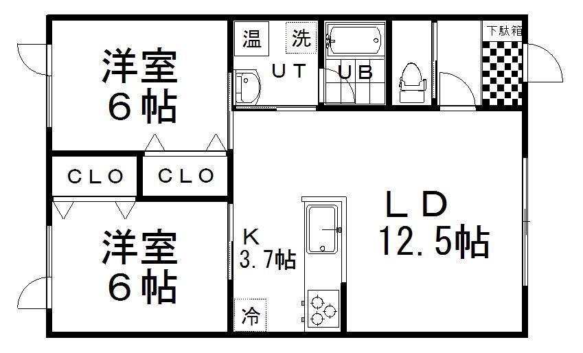 MAISONアルテシアIII(2LDK/1階)の間取り写真