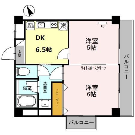 セジュール水賀池(2DK/3階)の間取り写真