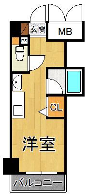 グロース西宮北口(ワンルーム/2階)の間取り写真