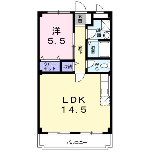 マリッチ昴(1LDK/2階)の間取り写真