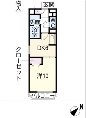 ハーバーサイド鳥羽(1DK/2階)の間取り写真