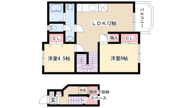 フォレストヒルズ(2LDK/2階)の間取り写真