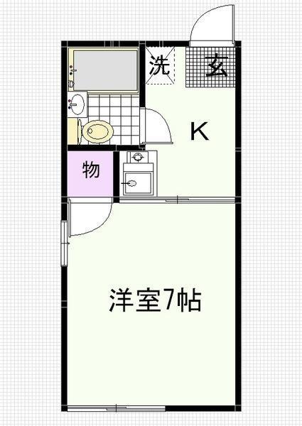 レクス712(1K/1階)の間取り写真