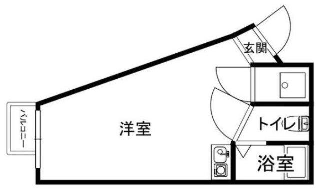 ベルフラワー岡町(ワンルーム/1階)の間取り写真