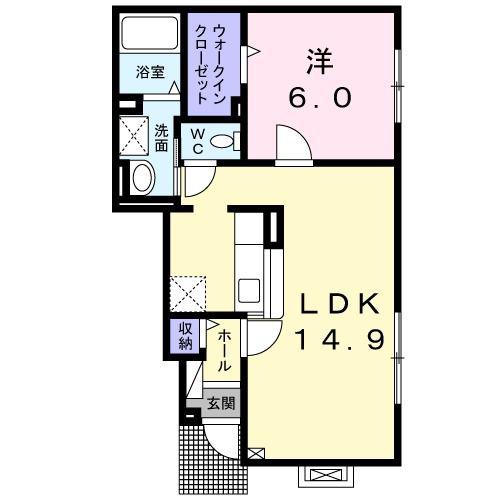 ヴィラ・マリュー(1LDK/1階)の間取り写真