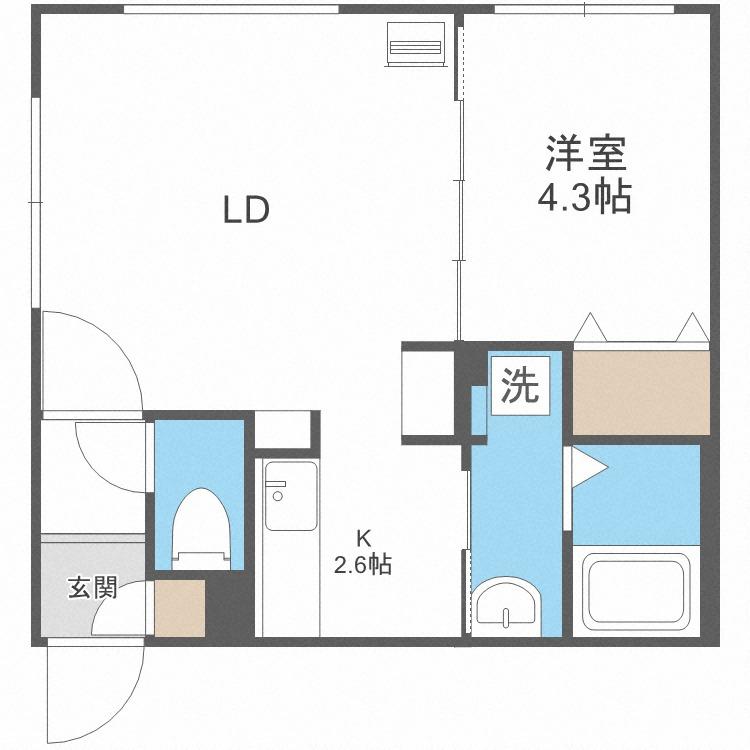 ECLATANTE(1LDK/2階)の間取り写真