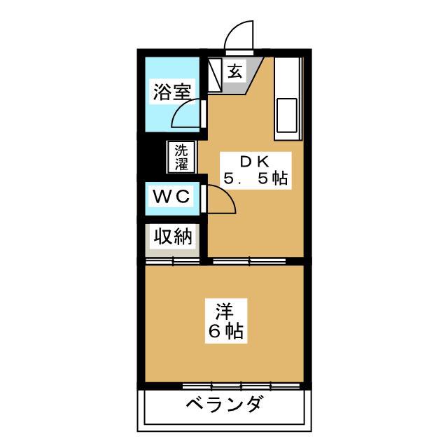 サマックスガーデニアハイツ(1DK/1階)の間取り写真