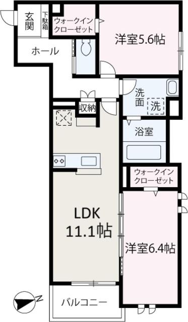 COSTA DEL SOL TRES(2LDK/1階)の間取り写真