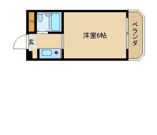 プリエール名神尼崎(ワンルーム/10階)の間取り写真