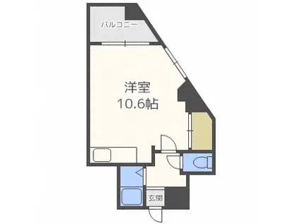 メトロサイドパレス北大前(ワンルーム/3階)の間取り写真