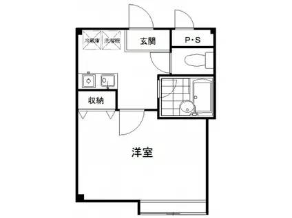 テイル三田(1K/1階)の間取り写真
