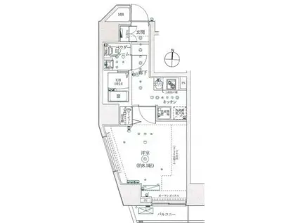 マーロ府中レジデンスR(1K/12階)の間取り写真