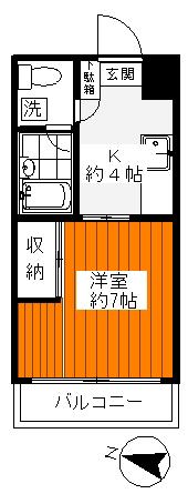 カーサベルデ(1K/2階)の間取り写真