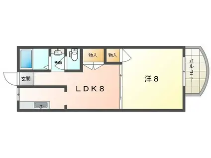 香里ニューハイツNO.3(1LDK/3階)の間取り写真