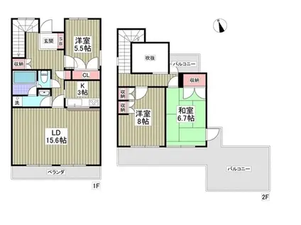 久喜東マンション(3LDK/4階)の間取り写真