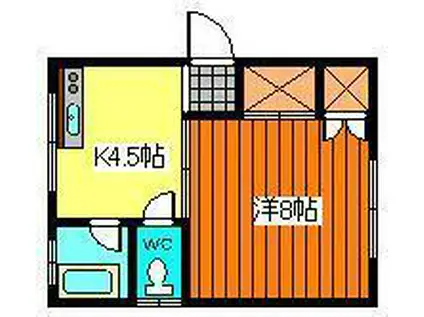 いとうアパート(1K/2階)の間取り写真