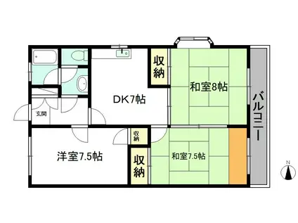 トキワマンション(3DK/2階)の間取り写真