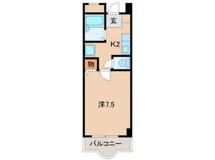 グランメール三葛(1K/6階)の間取り写真