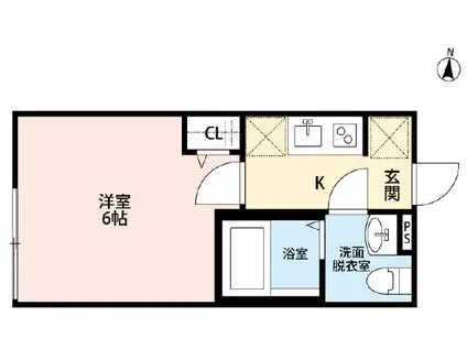 セゾンライズ(1K/2階)の間取り写真