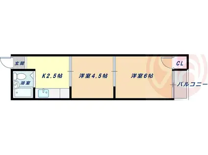 センチュリーハイム鷹合(2K/4階)の間取り写真