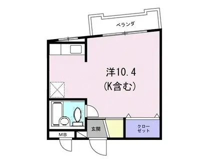八坂マンション(ワンルーム/2階)の間取り写真