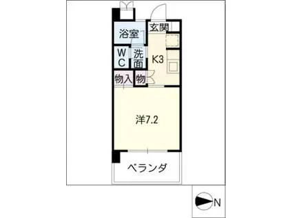 リバーガーデン浅井(1K/1階)の間取り写真