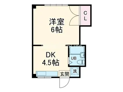 福寿マンション1号館(1DK/4階)の間取り写真