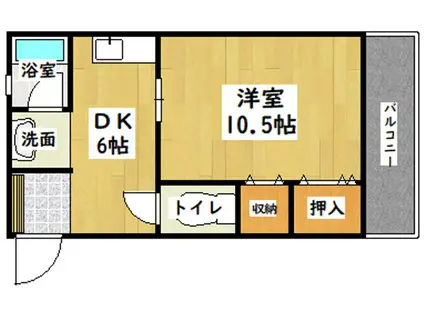 荒井第3マンション(1DK/3階)の間取り写真