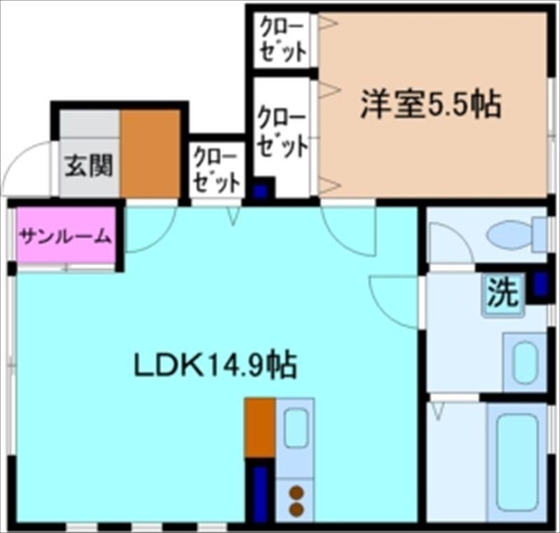 A.AVENUE(1LDK/1階)の間取り写真