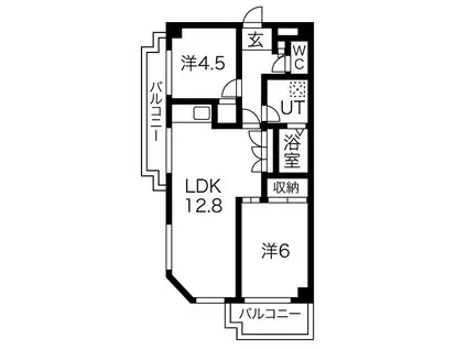 アスト鴻ノ巣(2LDK/3階)の間取り写真
